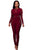 Purlish Red Lace Spice Long Sleeves Jumpsuit
