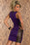 Purple Club Tank Bodycon Dress with Side Striped Mesh