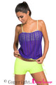 Purple Lace Overly 2pcs Bandeau Tankini Swimsuit