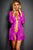 Purple Lace Trim Robe with Thong