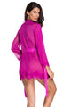 Purple Lace Trim Robe with Thong