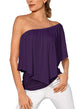 Purple Multi-way Ruffle Women Top