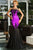 Purple Sequin Applique Evening Party Mermaid Dress