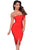 Red Asymmetric Off Shoulder Short Sleeve Party Bandage Dress