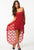 Red Bandeau Lace Evening Dress
