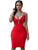 Red Bralette Cutout Body-conscious Dress