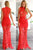 Red Floral Lace Hollow Maxi Evening Dress