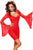 Red Lace Evening Dress with Flared Sleeves