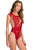 Red Open Arm Crotchless Asymmetric Hollow-out Pattern Teddy