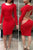 Red Open Back Cut Out Club Bodycon Dress