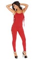 Red Reveal Assets Lace-up Jumpsuit