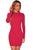 Red Ribbed Knit Cut out Back Bodycon Dress