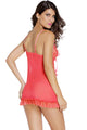 Red Romantic and Feminine Fitted Babydoll