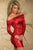 Red Ruched Off-shoulder Sleeves Mini Dress