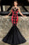 Red Sequin Lace Applique Mermaid Party Dress