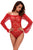 Red Sexy Sheer Off-shoulder Bell Sleeve One Piece Lingerie