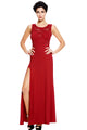 Red Sweetheart Lace Splice Party Maxi Evening Dress