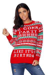 Sexy Red WE GONNA PARTY Ugly Christmas Sweater