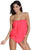 Red Wirefree Blouson Tankini 2pcs Swimsuit