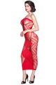 Red Zig Zag Shred Seamless Long Dress