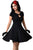 Retro Black Short Sleeve Keyhole Flare Dress