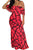 Rose Red Black Off-the-shoulder Maxi Dress
