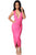 Rosy Draped Slit Front Maxi Dress