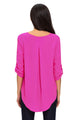 Rosy V Neck Ruffle Loose Fit Blouse Top