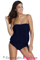 Royal Blue 2pcs Bandeau Tankini Swimsuit