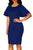 Royal Blue Flare Sleeve Back Slit Sheath Dress