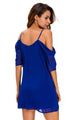 Royal Blue Off Shoulder Chiffon Mini Dress