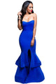 Royal Blue Strapless Padded Ponte Gown