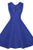Royal Blue Sweetheart Neck Retro Collared Skater Dress