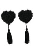 Sexy 1 Pair Black Lucky Shape Pasties with Tassels