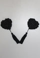 Sexy 1 Pair Black Lucky Shape Pasties with Tassels