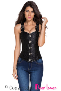 Sexy 12 Steel Bone Double Buckle Straps Lace Up Corset