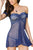Sexy 2pcs Off-shoulder Mesh Scalloped Lace Babydoll with Thong