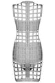 Sexy 3pcs Gray Caged Bandage Dress
