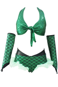 Sexy 3pcs Green Mermaid Princess Costume