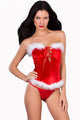 Sexy 3pcs Maribou Trim Santa Christmas Costume