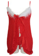 Sexy 3pcs Sexy Short Babydoll Open Front Mrs.Claus Costume