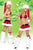 Sexy 4pcs Christmas Santa Stripper Skirt Set