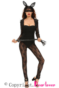 Sexy 4pcs Long Sleeves Lace Bunny Costume