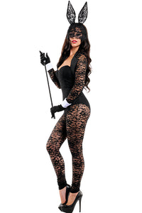 Sexy 4pcs Long Sleeves Lace Bunny Costume