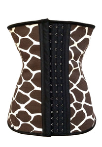 Sexy 9 Steel Bone Black White Snake Print Waist Trainer