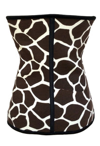 Sexy 9 Steel Bone Black White Snake Print Waist Trainer