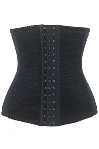 Sexy 9 Steel Bones Black Jacquard Waist Training Corset