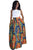 Sexy Abstract Floral African Print Navy Maxi Skirt
