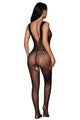 Sexy Abstract Pattern Scoop Back Bodystockings