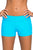 Sexy Acid Blue Wide Waistband Swimsuit Bottom Shorts